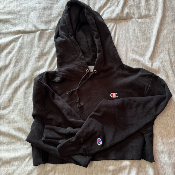 Champion Womens Reverse Weave Cropped Cut-Off Hoodi - Picture 1 of 2